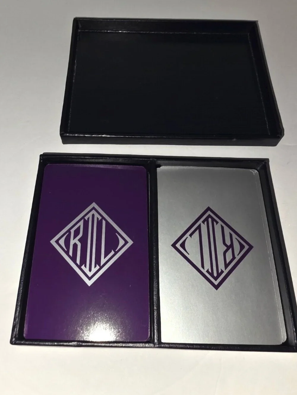 Ralph Lauren Purple & Silver Logo Playing Card W/ Giftbox RL Rare 1 Deck READ